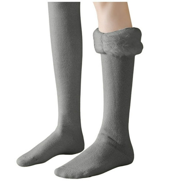 GDREDA Women's Autumn Winter Over The Knee Socks Long Socks Plus Velvet Thick Warm High Tube Knee High Socks Tights Ladies Tight Clothes for Women Stockings Opaque Thigh Highs Ling