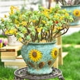 thumbnail image 3 of Sungmor Ceramic Hand Painted Succulent Flower Pots, 9 Inch Large Pottery Pots for Indoor Outdoor Plants, Decorative Ceramic Vase for Flower Arrangement Home Decor, Vintage Centerpieces Flowerpot, 3 of 7