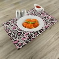 thumbnail image 2 of Ambesonne Pink Place Mats Set of 4, Classic Leopard Skin Pattern, Standard Size, Blush Dark Grey Ivory, 2 of 5