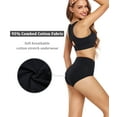 thumbnail image 4 of Wirarpa Women's High Waisted Cotton Panties Full Coverage Post Partum Underwear 5 Pack(Medium, Black), 4 of 6