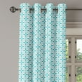 thumbnail image 3 of Ambesonne Contemporary Grommet Curtain, Waves and Flowers, 50" x 63", Turquoise and White, 3 of 6
