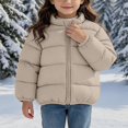 thumbnail image 2 of ITSAME Girls Quilted Puffer Jacket (1-8) Bear Graphic Zip Up Winter Warm Coat with Pockets Size 3T, 2 of 7