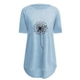 thumbnail image 2 of Women's Fashion Casual Printed Round Neck Short Sleeve Front Long Back T Shirt, 2 of 4