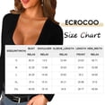thumbnail image 3 of Womens Casual V Neck Button Down Blouses Long Sleeve Solid Color Slim Fit Knit Tunic Tops, 3 of 3