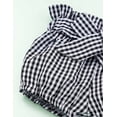 thumbnail image 4 of Newborn Baby Girl Clothes Jumpsuit Shorts Suit Flower Summer Clothes Cute Baby Clothes Girl Ruffle Fish Suit top + Plaid Shorts + Hair Band 3pcs Set 3-6 Months, 4 of 7