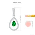 thumbnail image 2 of ANGARA Lab Grown Floating Emerald and Diamond Halo Teardrop Earrings for Women in 14K White Gold (Size-6x4mm) | May Birthstone, Anniversary, Jewelry Gift for Women | Lab-Grown Emerald Earrings, 2 of 4
