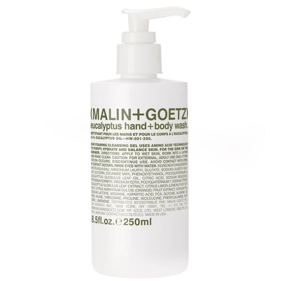 Malin + Goetz Jabón de Mano y Cuerpo de Eucalipto - Gel de ducha hidratante y purificante - Gel de ducha para mujeres y hombres - 251 ml