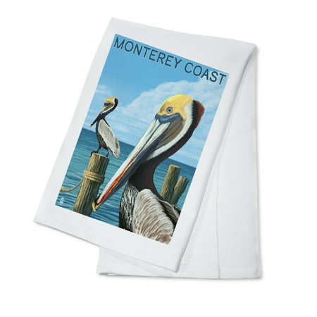 

Monterey Coast California Pelicans (100% Cotton Tea Towel Decorative Hand Towel Kitchen and Home)