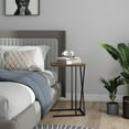 thumbnail image 6 of Manxile C Shaped Side Table, Small End Table for Small Places Living Room Bedroom, Rustic Brown Finish, 6 of 6