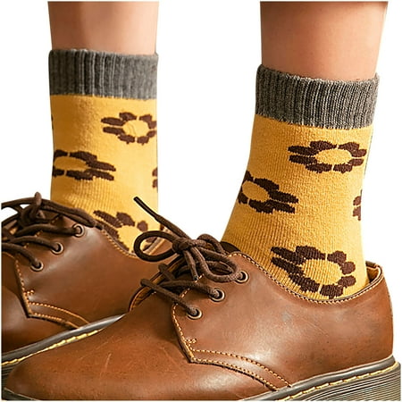 

Womens Girls Wool Socks Thick Knit Warm Winter Socks Printed Cozy Comfy Soft Crew Socks Home Sleeping Socks