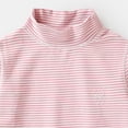 thumbnail image 5 of Mifsaly Toddler Girls Turtleneck Striped T-Shirts Long Sleeve Loose Fit Pullover Tops Relaxed Fit Everyday Basic Layering Tee Pink,12-13Years, 5 of 7