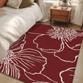 thumbnail image 4 of 2.7'x5' Area Rugs, Red Flowers Indoor Outdoor Area Rug for Living Room Bedroom, Spring Floral Botanical Modern Art Washable Bathroom Rugs Kitchen Floor Carpet Mats Home Decor Aesthetic, 4 of 8