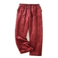 thumbnail image 1 of Women‘s Flannel Pajama Pants Fuzzy Winter Warm Wide Leg Solid Color Polka Dot with Side Pockets Drawstring Trousers, 1 of 6