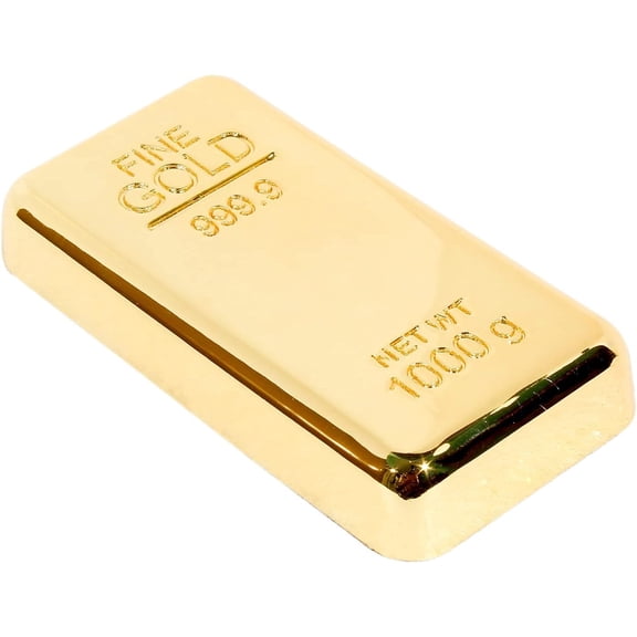 Fake Gold Bars Paperweight Pack of 2, Prop Gold Bars, Metal Desk Paperweights for Office Desk Decor, Realistic Gold Bar Replica, Luxury Birthday & Anniversary Gifts for Men Women, Office Decor