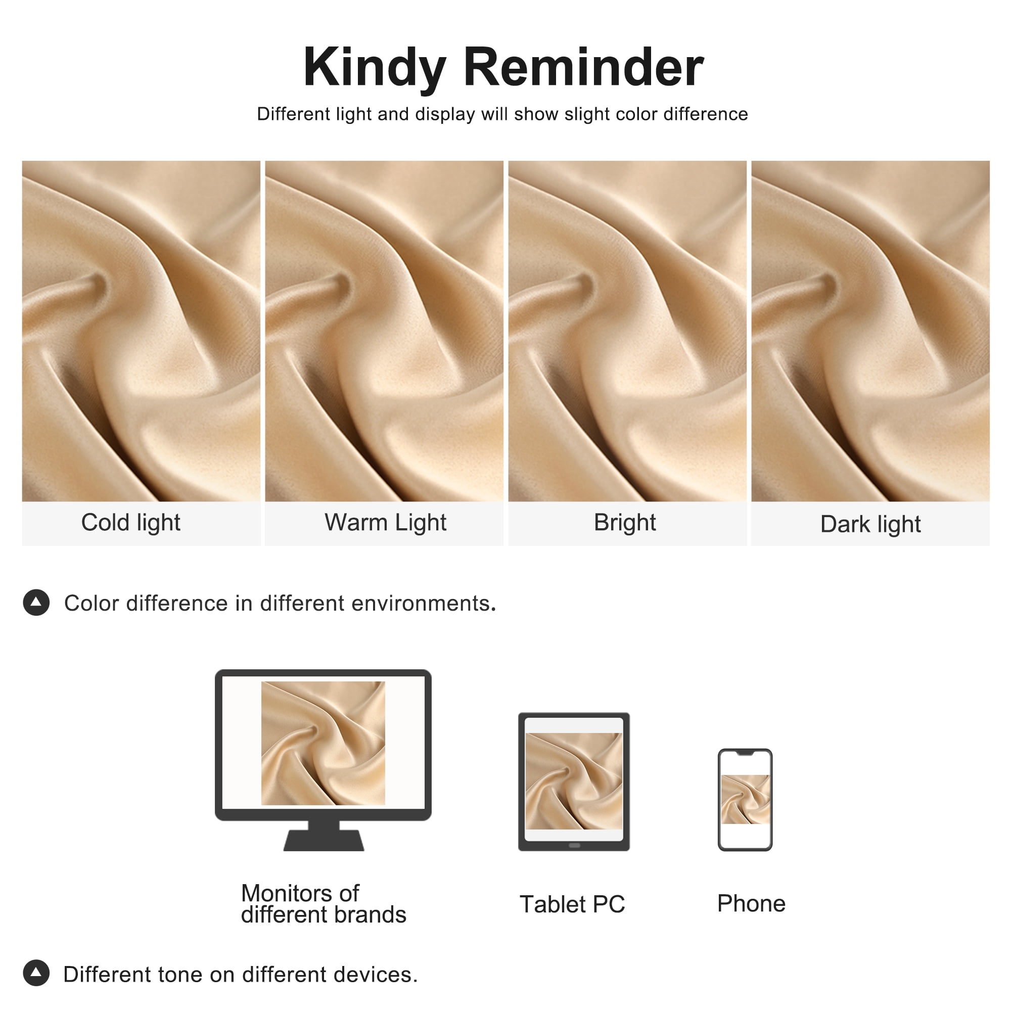 Unique Bargains 4 Pack Satin Pillowcases for Hair and Skin, Taupe King