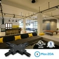 thumbnail image 4 of LEONLITE H Track X Connector, H Type Single Circuit 3-Wire-1 Track Lighting Kit, Corner Joiner, UL Listed, Flame Retardant Material, for H Track System, 5 Years Warranty, 120V, Black, 4 of 7