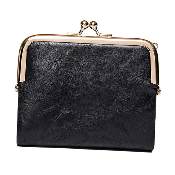 Monedero ligero con llavero para tarjetas de crédito, monedero, tarjetero Negro