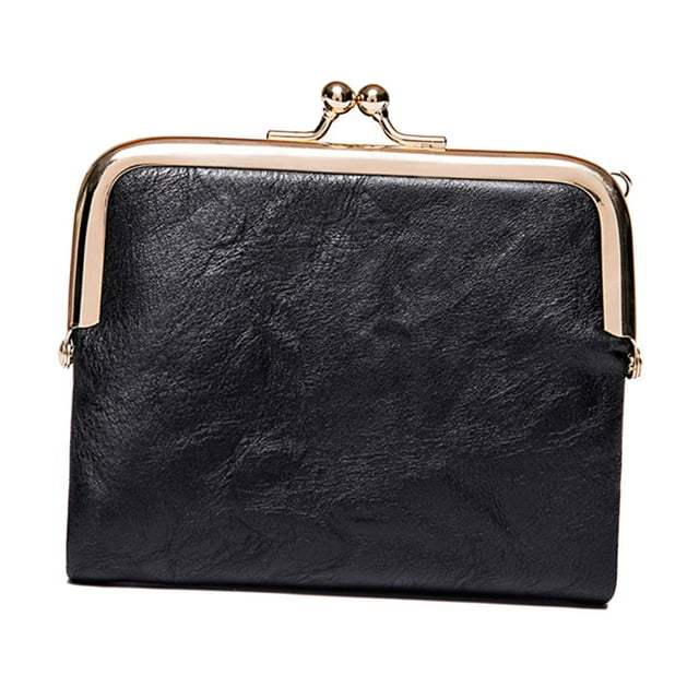 Cartera corta Titular de múltiples tarjetas Portátil Moda PU Cuero Casual Llavero Cartera Tarjeta de crédito Monedero Cartera de mano para mujeres Negro Fernando Cartera corta