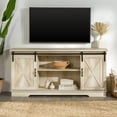thumbnail image 3 of Woven Paths Sliding Farmhouse Barn Door TV Stand for TVs up to 65", White Oak, 3 of 19