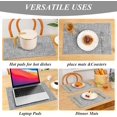 thumbnail image 2 of Placemats Set of 4, Yamaziot Double Layer Cloth Fabric Heat Resistant Place Mat, Washable Reversible Rectangle Dining Table Mats, Linen Style Silver Gray, 12"x18", 2 of 9