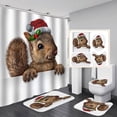 thumbnail image 4 of HEVIRGO 1 Set Shower Curtain with Hook Wear Resistant Privacy Protection Daily Use Christmas Pattern Bathroom Curtain Household Products, 4 of 10