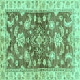 thumbnail image 1 of Ahgly Company Indoor Square Oriental Turquoise Blue Traditional Area Rugs, 8' Square, 1 of 4