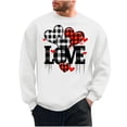 thumbnail image 3 of BVOFAR Valentines Shirts for Men Long Sleeve Plaid Sweatshirts Love Heart Graphic Sweatshirt Oversized Pullover, 3 of 6