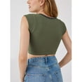 thumbnail image 2 of Yokua Women Y2k Crop Top y2k summer tops Sleeveless Crop Tops V Neck Slim Fit TShirt, 2 of 20
