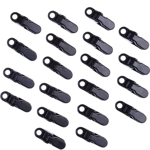 Warmshine Paquete De 20 Abrazaderas Pequeñas Para Toldo, Juego De Abrazaderas Para Lona, Clips De Trampa Negros, Broches Para Tienda De Campaña, Clips De Abrazadera Para Acampar, Tienda De Campaña P