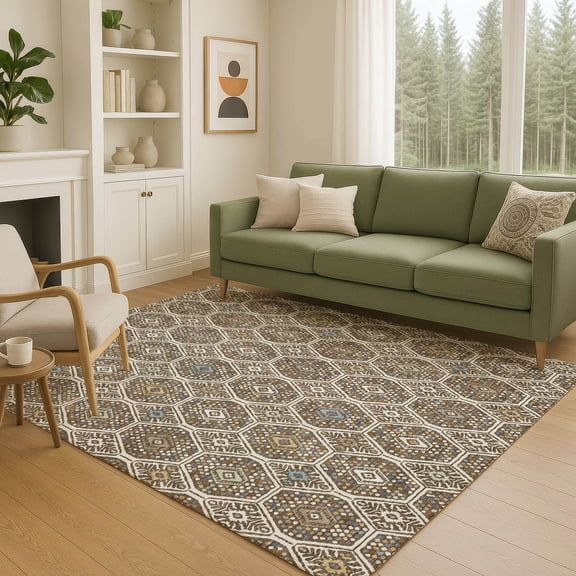 Addison Rugs Chantille Indoor/Outdoor Transitional Global Beige Machine Washable Rectangle Rug, 10' x 14'