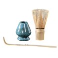thumbnail image 2 of Abbracc 3Pcs Ceramic Matcha Ceremony Set Matcha Whisk Set Handmade Handcrafted Japanese blue, 2 of 6