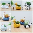 thumbnail image 7 of Resin Succulent Plant Pot Cartoon Animal Flowerpot with Drainage Hole Creative Polar Bear Flower Pot Mini Ornament Planter Container for Garden Home Decoration (Plants Not Included), 7 of 7
