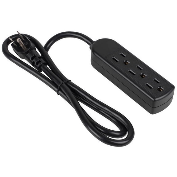 Parts Express 3 Outlet Strip with 3 ft. Cord UL