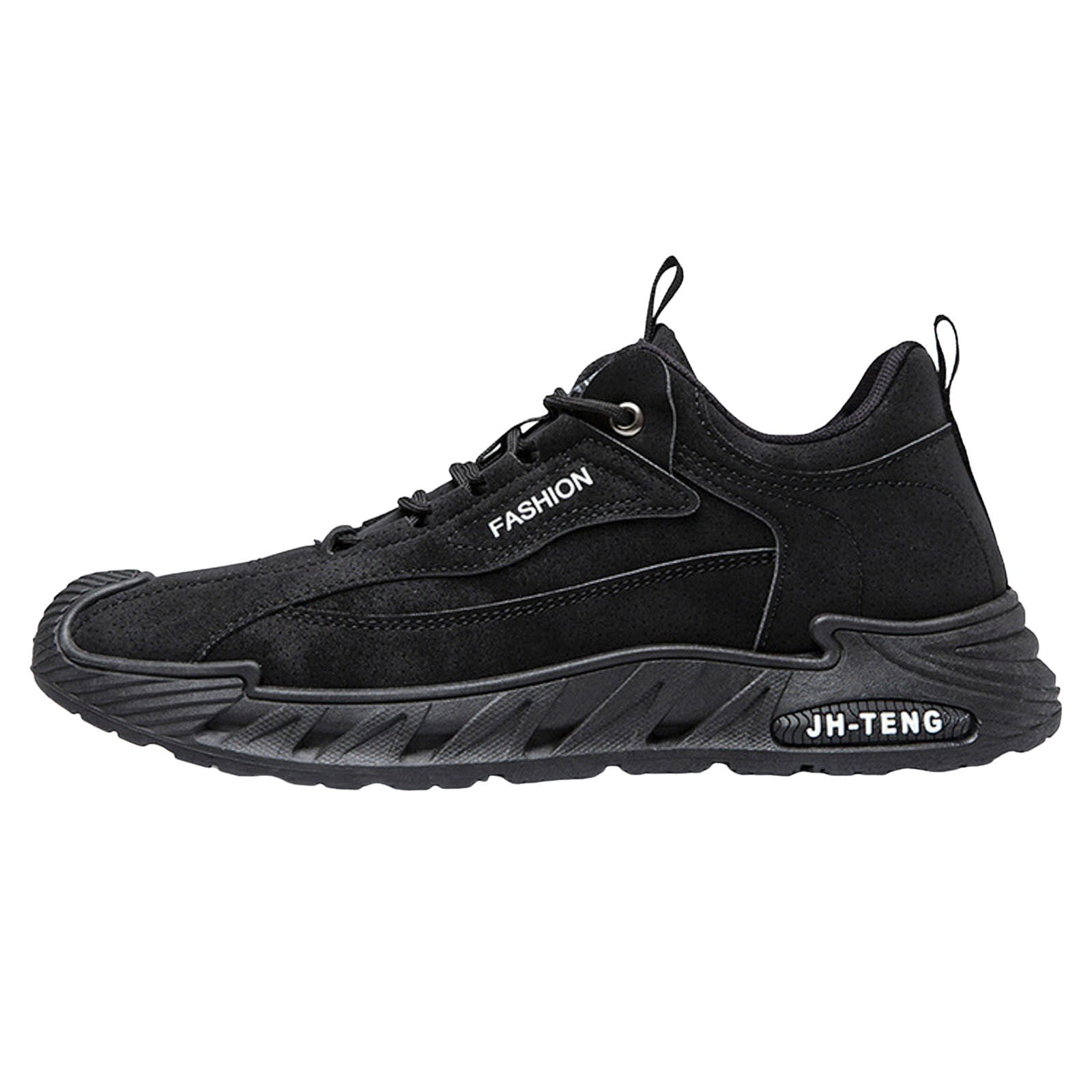 Mepaouo Men's Mid Top Hiking Sneakers Waterproof Fashion Lace up Running Shoes for Men(Black,11.5)