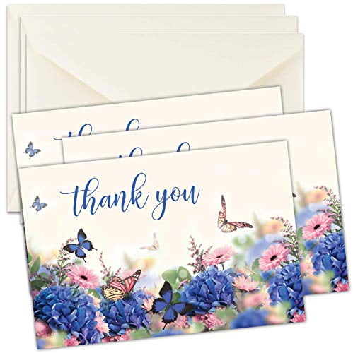 5 x 7 Inches, 60 Pack Details about   Floral Thank You Cards with Envelopes for Funeral 