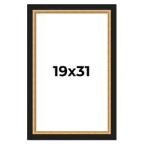 19x31 Frame Gold Real Wood Picture Frame Width 2.25 Inches | Interior Frame Depth 0.5 Inches |
