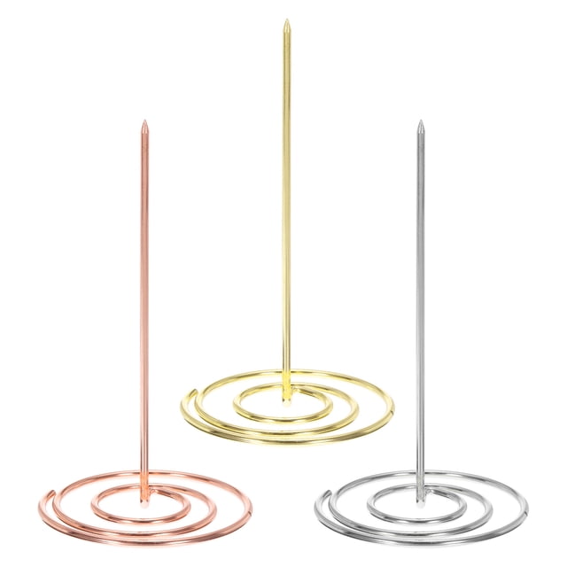 Unique Bargains Desk Paper Receipt Holder Spike Restaurant Invoice Bill Ticket Spindle, 3pcs