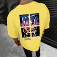 thumbnail image 5 of Retro Streetwear Hop T Shirts for Men Crewneck Short Sleeve Y2K Graphic Tee Relaxed Fit Summer Tops Yellow S, 5 of 8