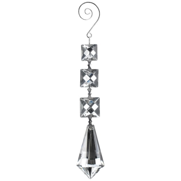 HOMEFORD Acrylic Chandelier Crystals, Icicle Link, 7-inch, Silver