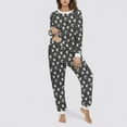 thumbnail image 5 of Fengactive Women's Long Sleeve Crew Neck Pajama Set With Pockets Printed Lounge Sets Two Piece Pj Outfits, 5 of 6