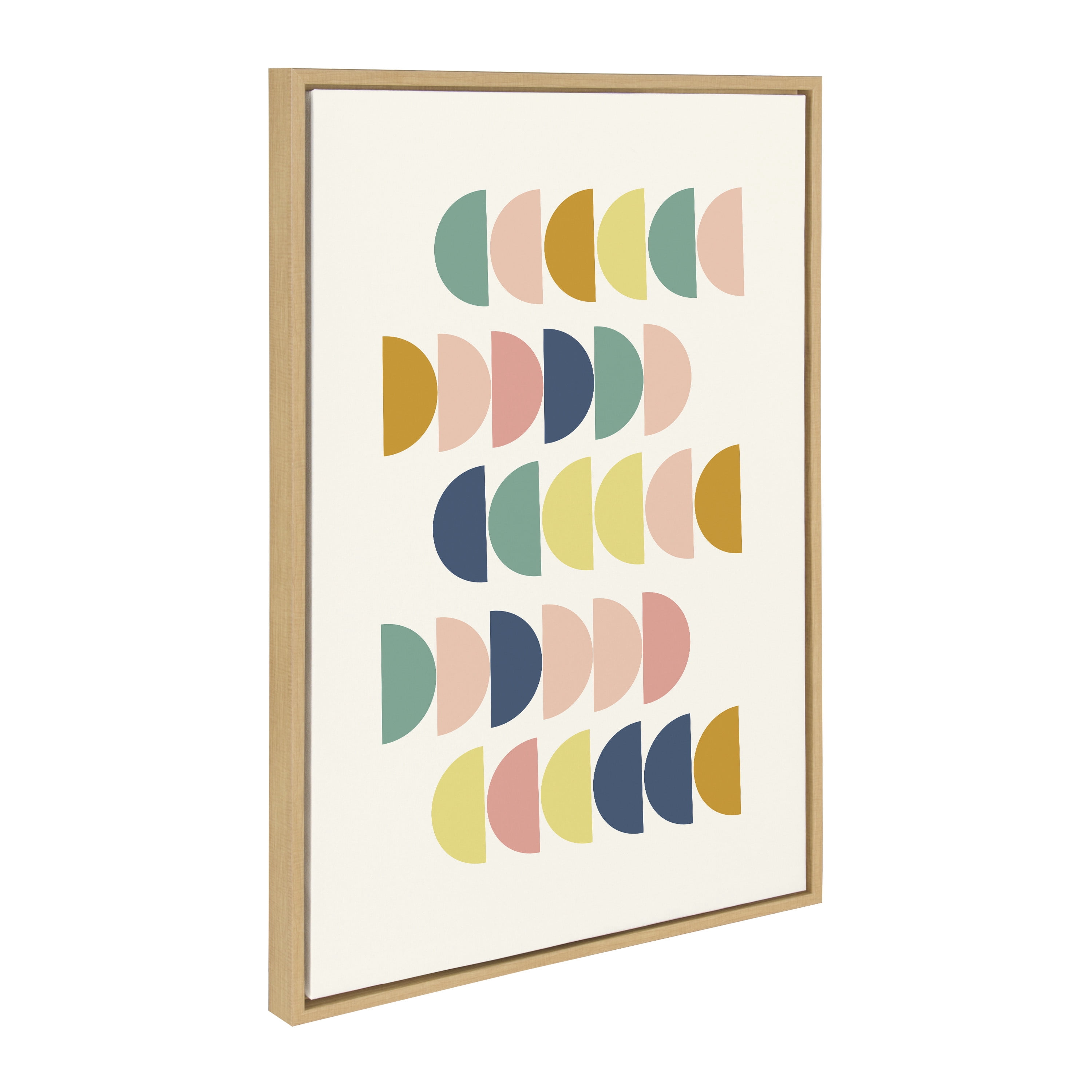 Sylvie Simple Shapes in Soft Colors 23 in x 33 in Framed Painting Canvas Art Prints, by Kate and Laurel Set of 3