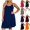 Dark Blue, variant on Women Summer Pajama Dress Casual Scoop Neck Sleeveless Pj Mini Dress Spaghetti Strap Camisole Dresses