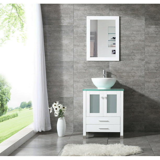 W 24 Bathroom Vanity Cabinet, Bathroom Vanity Sink And Mirror Set