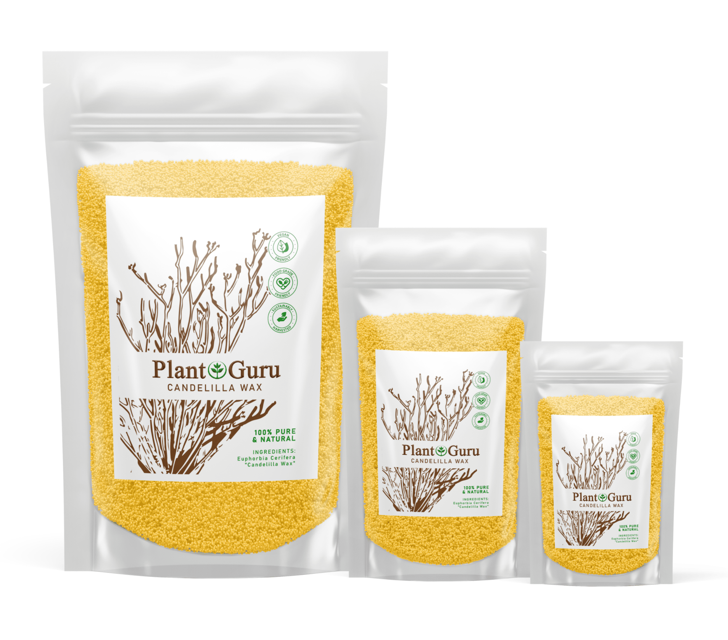 Candelilla Wax Pellets 2 lbs. Bulk 100% Pure Natual Food Grade Vegan Wax For DYI Lip Balm, Soap and Candle Making, Creams and Lotions. Great For Skin, Face, and Hair applications. Beeswax Alternative