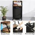 thumbnail image 2 of MX-Laundry Hamper, Laundry Sorter, Rolling Laundry Basket with Wheels, 2 Shelves, 18 Gal(68L), Pull-Out and Removable Oxford Fabric Bags, for Laundry Room, Black and Rustic Brown, 2 of 9
