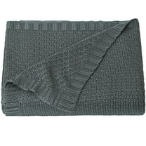 Ntbay Natural Bamboo Cable Knit Toddler Blanket, Soft and Cooling Touch Baby Blanket, 30" x 40", Dark Gray