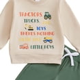 thumbnail image 4 of KPOPLK Boys Outfits Set 2 Piece Loungewear Set 1t 2t 3t 4t 5t Toddler Boys Long Sleeve Shirt and Pants Clothes White Size 12-18 Months, 4 of 4
