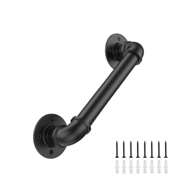 Melvexa 1FT Industrial Wall Mount Staircase Handrail,Pipe Hand Rail for Steps Grab Bar Foot Rail Vintage Pipe Railing for Outdoor Indoor Stairs Porch