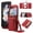 Red, variant on Allytechgroup PU Leather for Samsung Galaxy Z Flip 4 Wallet Case with Card Slot, Military Grade Drop Protection Anti-Fingerprint Design for Samsung Galaxy Z Flip 4, Black