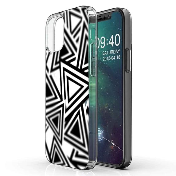 TalkingCase Slim Phone Case Compatible for Apple iPhone 12, 12 Pro, Blur Triangles Print, Lightweight,Flexible,Soft, USA
